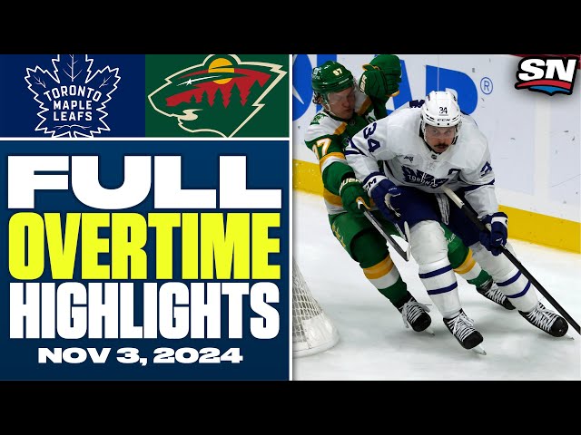 ⁣Toronto Maple Leafs at Minnesota Wild | FULL Overtime Highlights - November 3, 2024