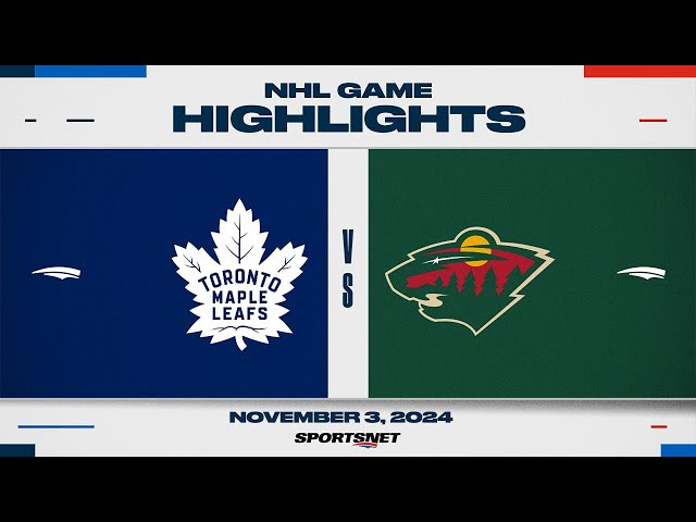 ⁣NHL Highlights | Maple Leafs vs. Wild - November 3, 2024