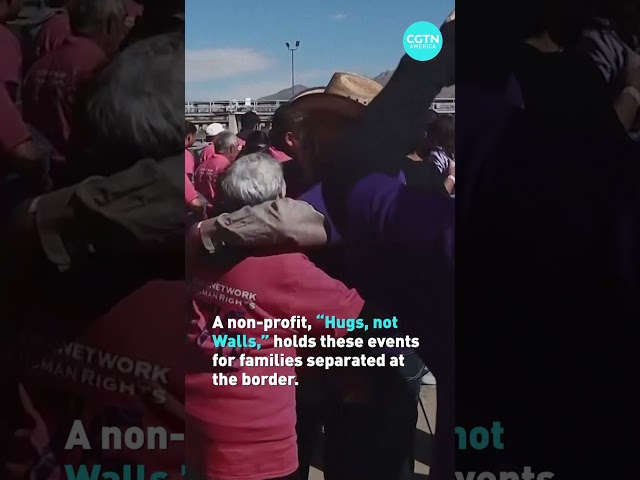 ⁣Separated families at U S  Mexico border embrace for brief reunion #shorts