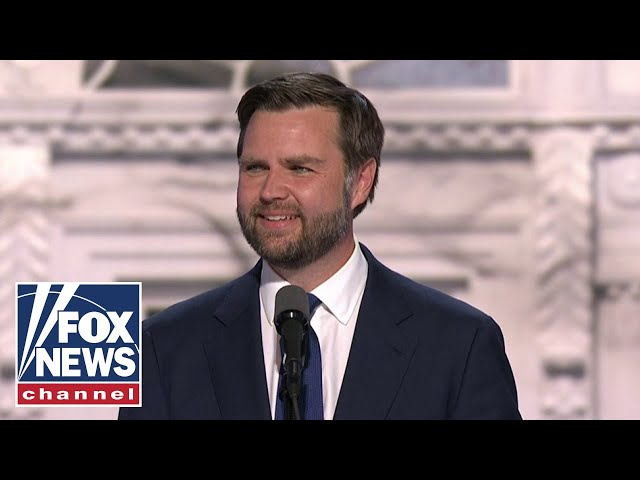 ⁣JD Vance speaks at a campaign rally in New Hampshire