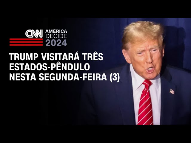 ⁣Trump visitará três estados-pêndulo nesta segunda-feira (3) | AMÉRICA DECIDE