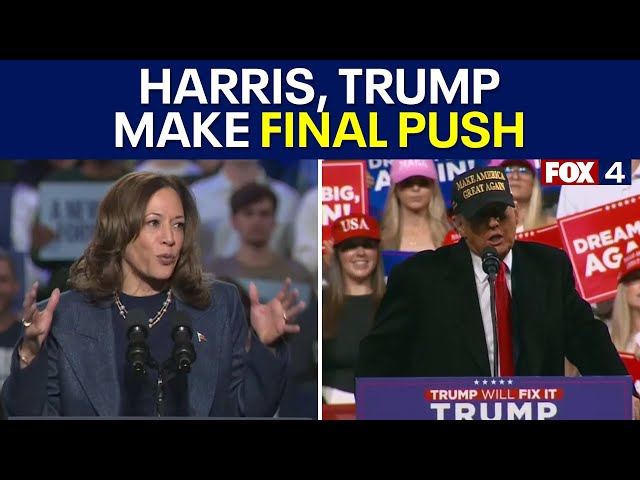 ⁣Harris, Trump make final push as Election Day nears