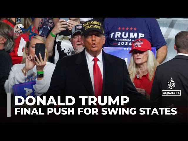 ⁣US elections 2024: Trump claims fraud, rallies support in final push for swing states