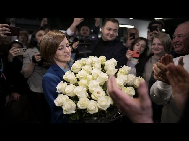 ⁣Pro-EU incumbent Maia Sandu re-elected to second term as president of Moldova