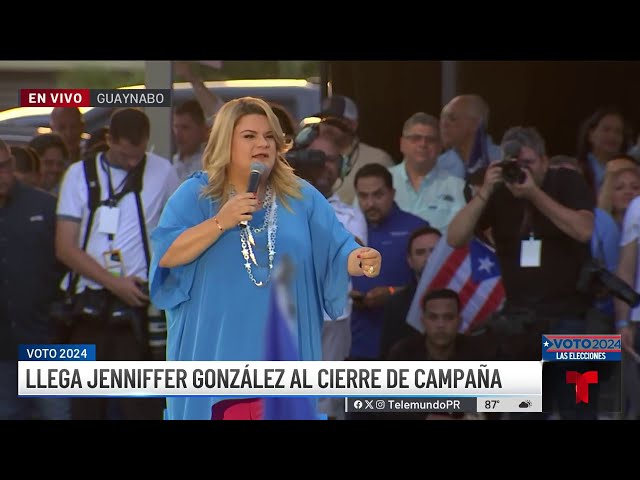 ⁣Jenniffer González llega a su cierre de campaña