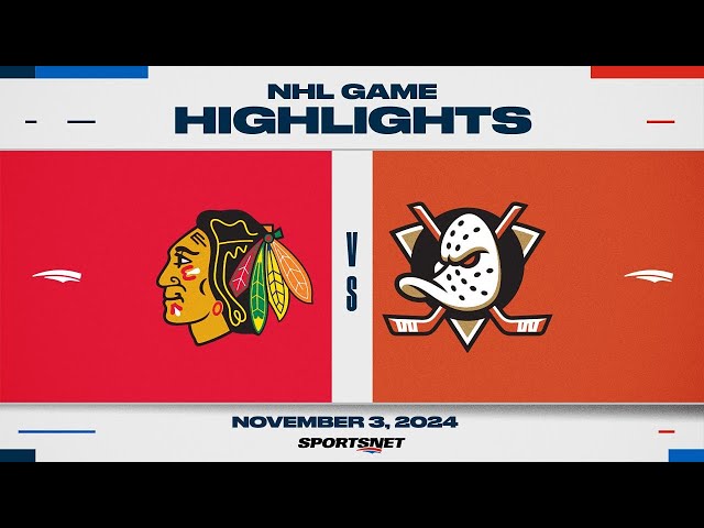 ⁣NHL Highlights | Blackhawks vs. Ducks - November 3, 2024