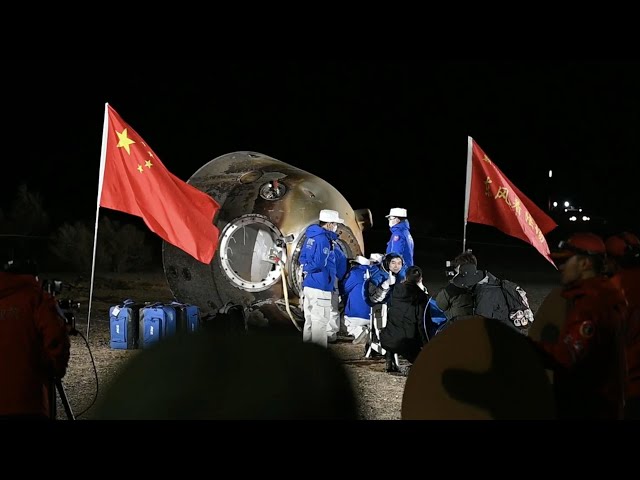 ⁣GLOBALink | China's Shenzhou-18 astronauts return to Earth