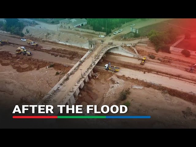 ⁣Rehabilitation work underway at damaged bridge in Spain