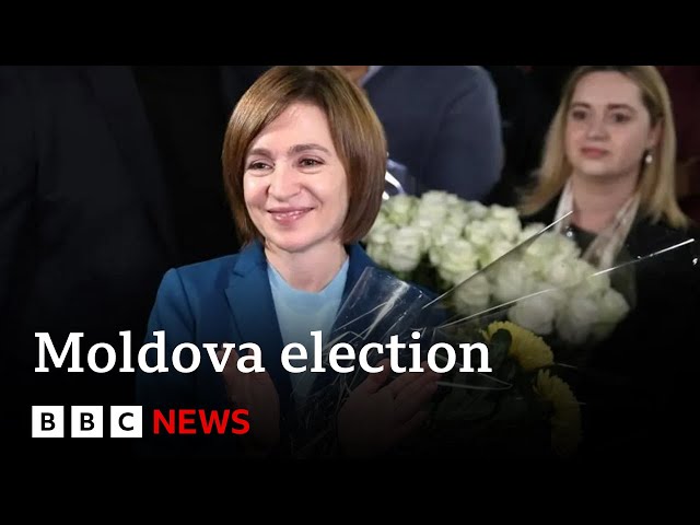 ⁣Moldova President Maia Sandu claims election victory despite alleged Russian meddling | BBC News