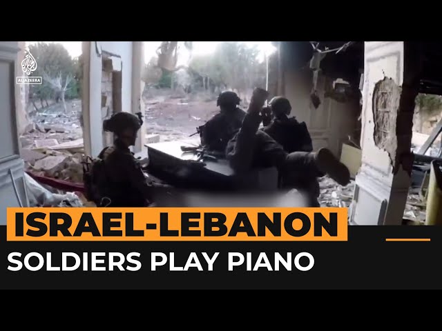 ⁣Israeli soldiers play piano in destroyed home in Lebanon | AJ#shorts