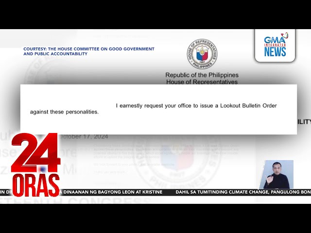 ⁣Lookout bulletin order vs 7 OVP officials, inirekomenda ng resource person ng komite sa... | 24 Oras