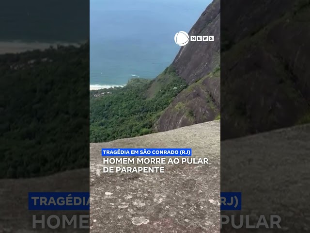 ⁣Homem morre ao pular de parapente em São Conrado, na zona sul do Rio de Janeiro.  #RecordNews