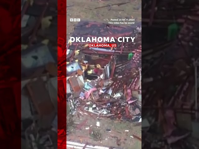 ⁣Aerial footage shows damage left by Oklahoma tornadoes. #Oklahoma #Tornadoes #BBCNews