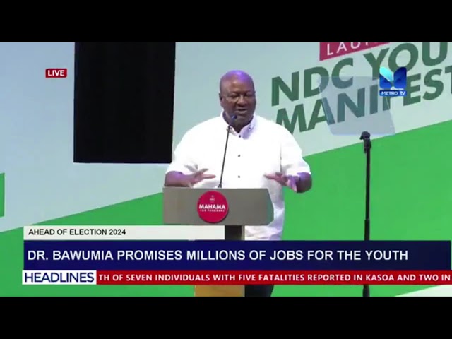 ⁣Dr Bawumia Promises Millions of Jobs for the Youth