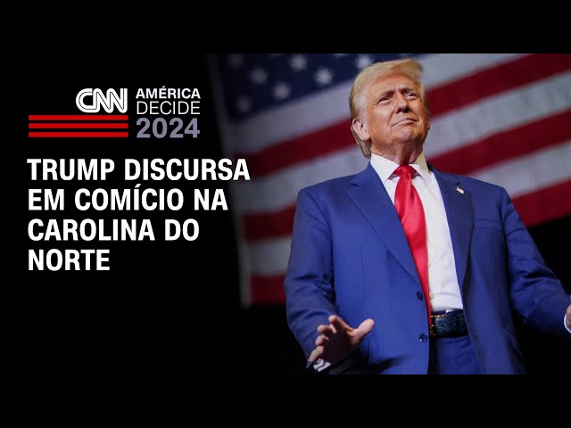 ⁣Trump discursa em comício na Carolina do Norte | BASTIDORES CNN