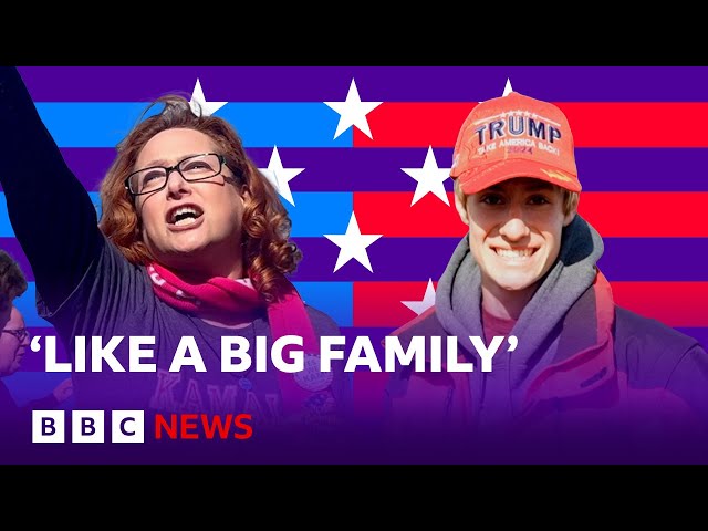 ⁣US election: What it's like at a Donald Trump and Kamala Harris rally | BBC News