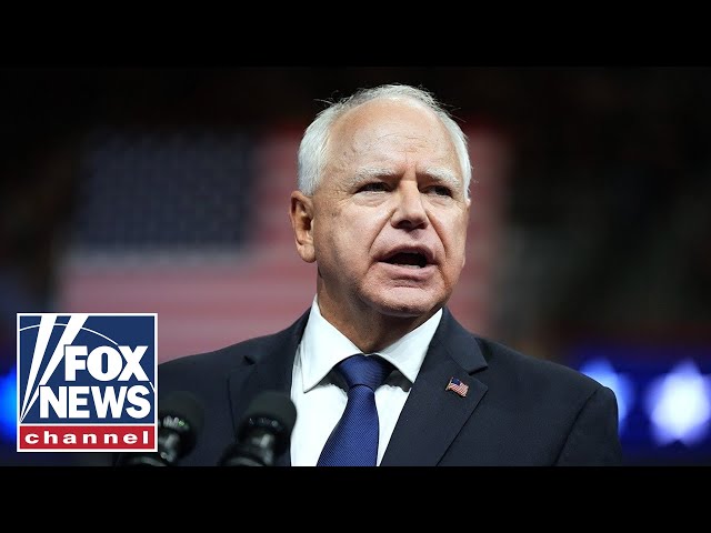 ⁣Gov. Tim Walz speaks to voters in Wisconsin