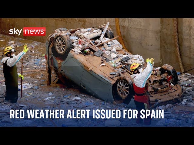 ⁣Sky joins Spain clean-up effort as alert issued for Barcelona | Spain Floods