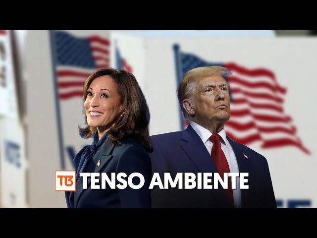 ⁣Tenso ambiente en Estados Unidos a pocas horas de las elecciones: Trump y Harris empatados