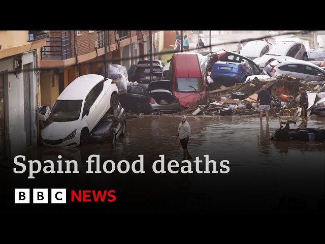 ⁣More flooding hits Spain as at least 217 people confirmed dead | BBC News