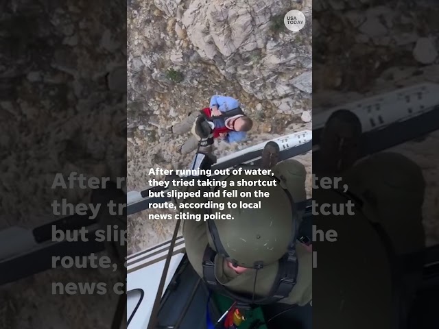 ⁣Watch: Dramatic footage shows the moment hikers rescued