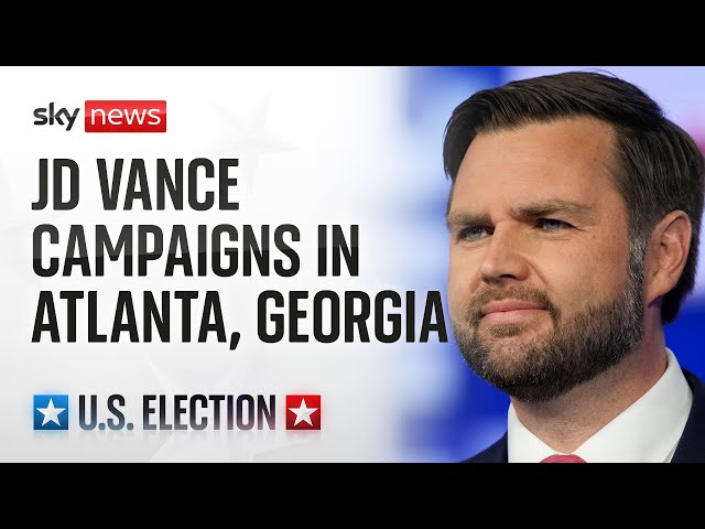 ⁣JD Vance participates in a campaign rally in Atlanta, Georgia │ Monday 4 November