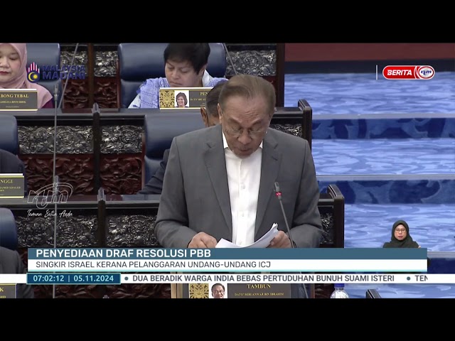 ⁣5 NOV 2024 – BERITA PAGI – PENYEDIAAN DRAF RESOLUSI PBB ; SINGKIR ISRAEL KERANA PELANGGARAN ICJ