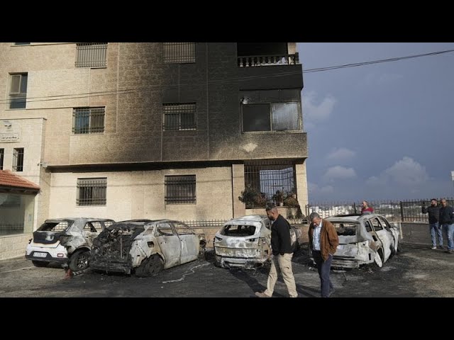 ⁣Palestinian officials accuse Israeli settlers of overnight arson attack in the occupied West Bank