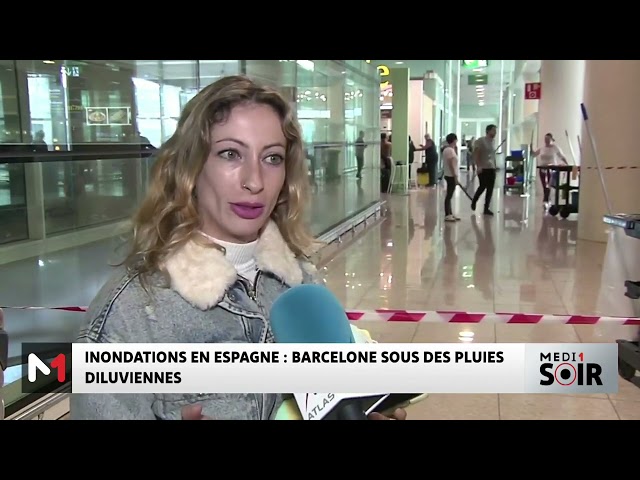 ⁣Espagne : Barcelone sous des pluies diluviennes