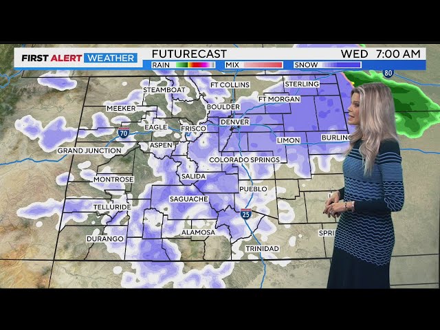 ⁣Several rounds of snow possible for Denver and Colorado this week