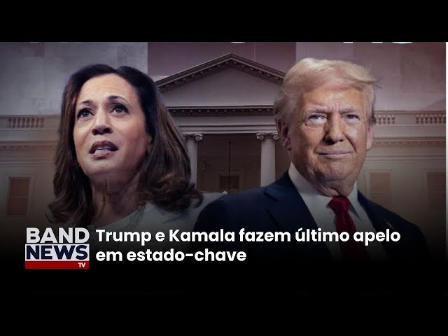 ⁣Pesquisa apontam empate técnico entre Kamala e Trump | BandNewsTV