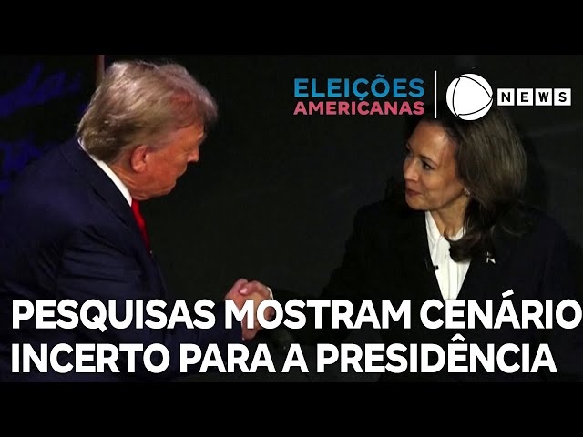 ⁣Pesquisas mostram cenário incerto para a presidência dos Estados Unidos