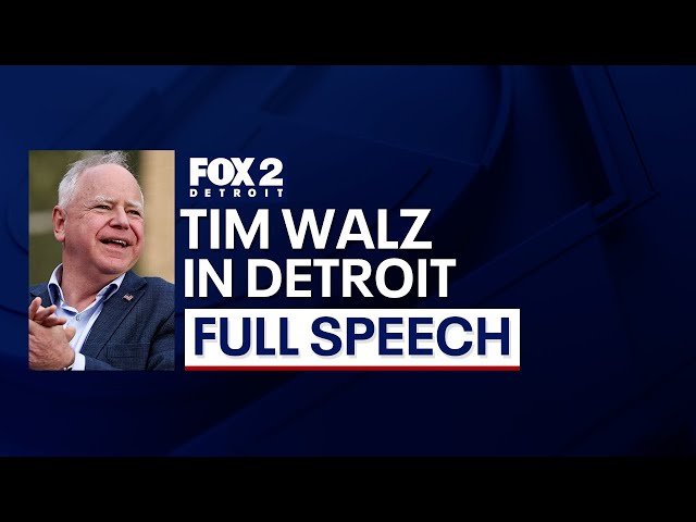 ⁣Live: VP nominee Tim Walz in Detroit