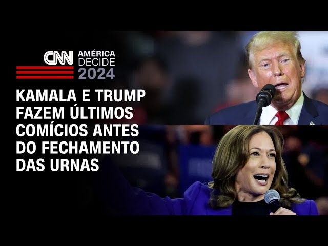 ⁣Kamala e Trump fazem últimos comícios antes do fechamento das urnas | América Decide