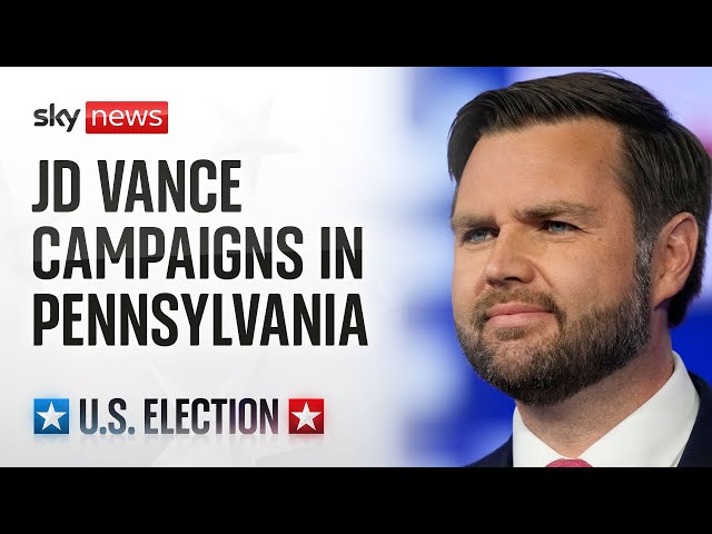 ⁣JD Vance participates in a campaign rally in Newtown, Pennsylvania │ November 4