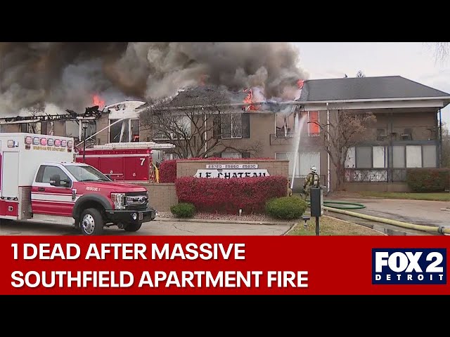 ⁣Massive apartment fire leaves 1 dead and multiple injured in Southfield