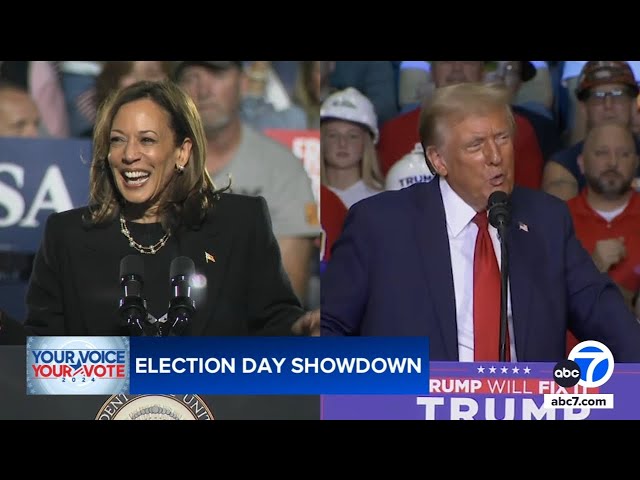 ⁣Kamala Harris, Donald Trump campaign in swing states before Election Day