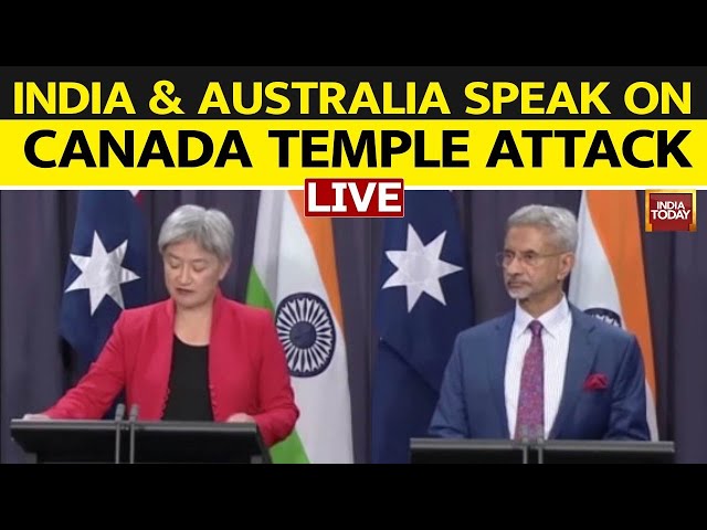 ⁣LIVE: Joint PC Of Penny Wong Foreign Minister Of Australia & Dr S. Jaishankar | Canada Temple At