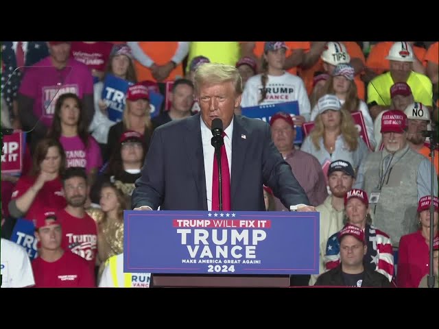 ⁣Donald Trump holds rally in Grand Rapids hours before election polls open