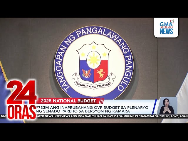 ⁣P733M ang inaprubahang OVP budget sa plenaryo ng Senado pareho sa bersyon ng Kamara | 24 Oras