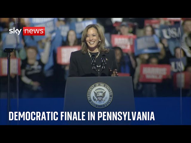 ⁣Kamala Harris wraps up presidential campaign in Pennsylvania | US election