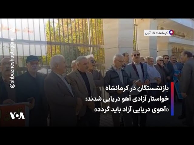 ⁣بازنشستگان در کرمانشاه خواستار آزادی آهو دریایی شدند: «آهوی دریایی آزاد باید گردد»