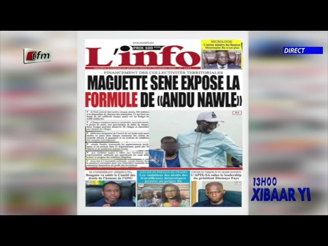 ⁣Revue de Presse du 05 Novembre  2024 présenté par Mamadou Mouhamed Ndiaye