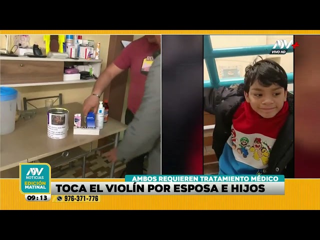 ⁣Padre de familia toca el violín en las calles y hace de todo para curar a su esposa e hijo