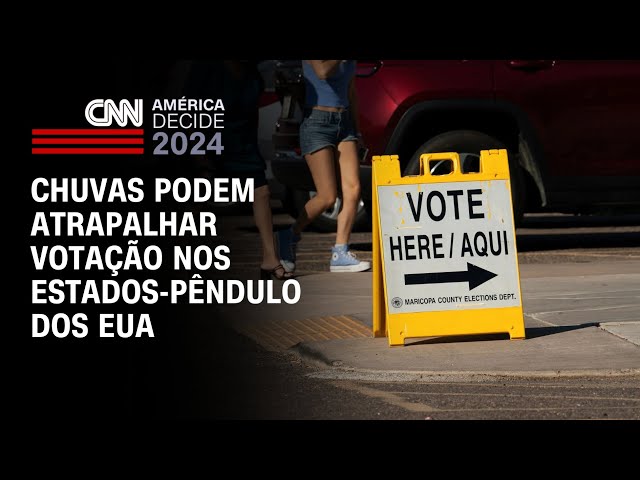 ⁣Chuvas podem atrapalhar votação nos estados-pêndulo dos EUA | LIVE CNN