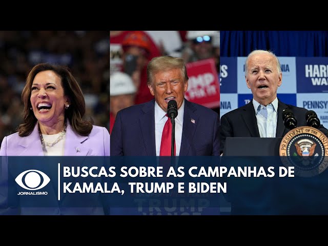 ⁣Eleições Americanas: as buscas sobre as campanhas de Kamala, Trump e Biden | Bora Brasil