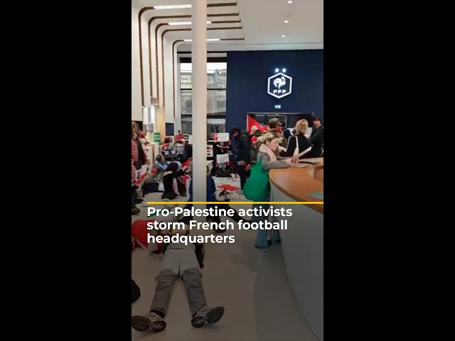 ⁣Pro-Palestine activists storm French football headquarters | AJ #shorts