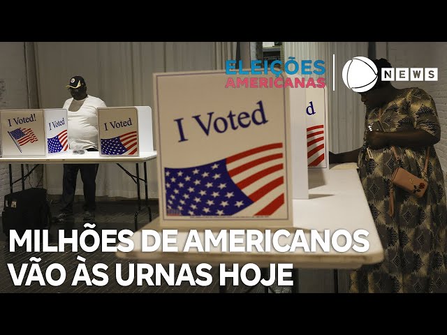 ⁣Milhões de americanos vão às urnas para escolher entre Kamala e Trump