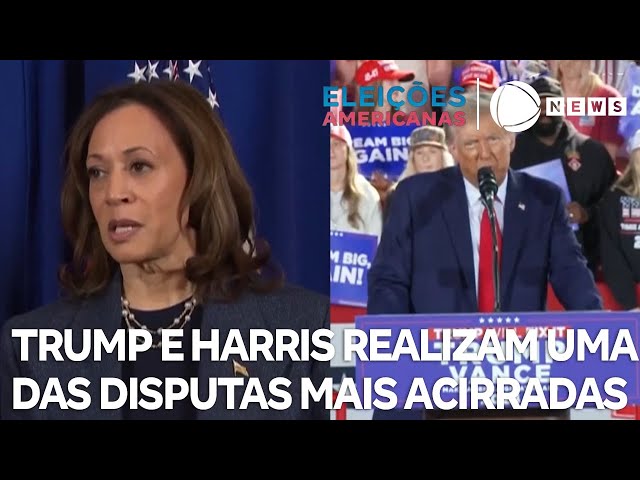 ⁣Donald Trump e Kamala Harris realizam uma das disputas eleitorais mais acirradas da história