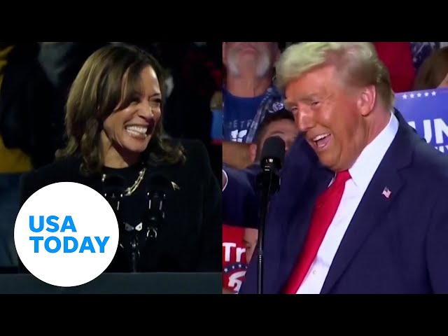 ⁣Election recap: Trump repeats fraud claims; Harris says swing states will decide it | USA TODAY